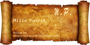 Mille Patrik névjegykártya
